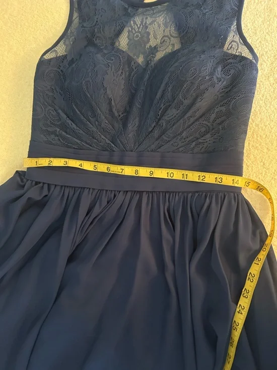 JJs House Navy Lace Bodice Midi Fit & Flare Dress Wedding Guest, Bridesmaid ,Mom - Picture 15 of 16